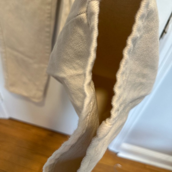 Wide Leg Cream 100% Cotton Shein Workwear Style Overalls Sz: L Adjustable Straps - Picture 10 of 14